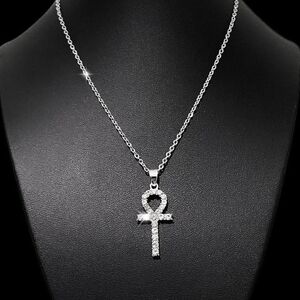 16" Crystal Ankh Pendant Necklace